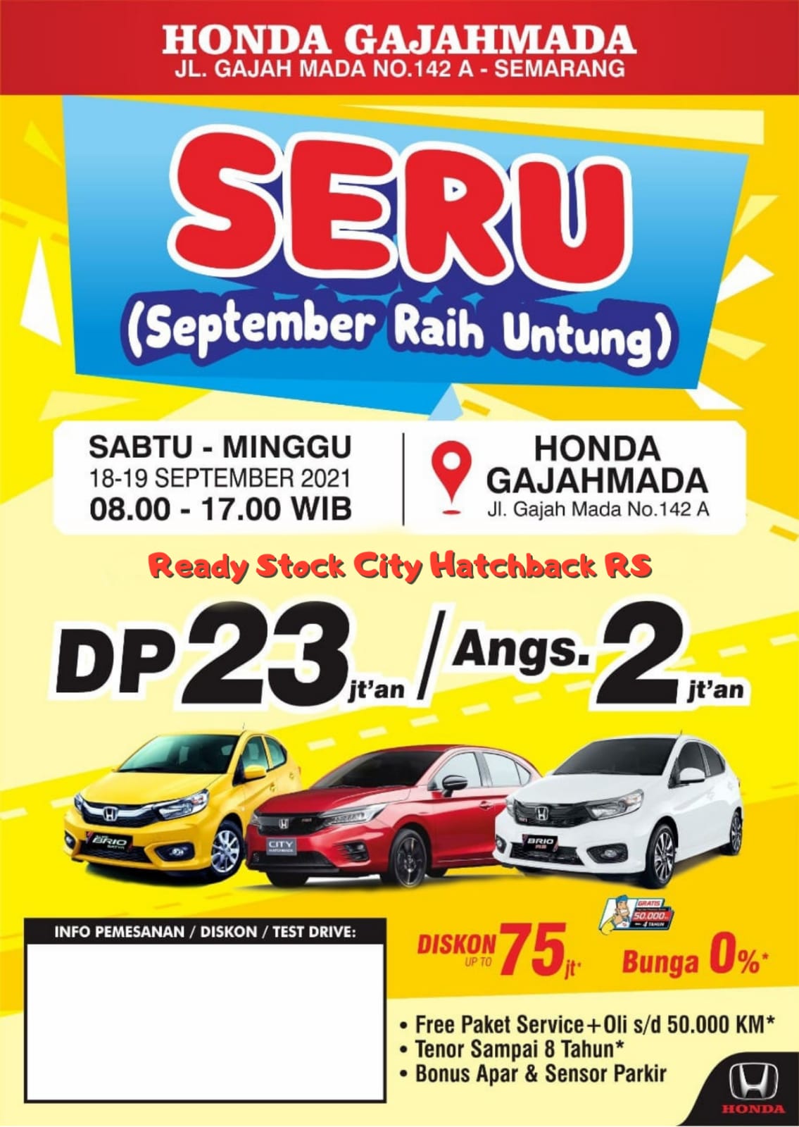 Promo SERU (September Raih Untung) - Honda Gajah Mada Semarang